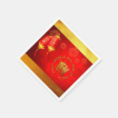 Red Gold Lantern Chinese Ox papieren versie 2021 P Servet (Hoek)