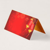 Red Gold Lantern Chinese Ox papiersnip 2021 packC Kaart (Achterkant)