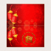 Red Gold Lantern Chinese Ox papiersnip 2021 packC Kaart (Buitenkant ongevouwen)
