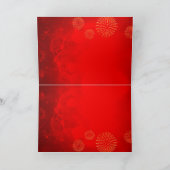 Red Gold Lantern Chinese Rabbit papieren snede 202 Feestdagen Kaart (Binnen)