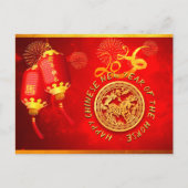 Red Gold Lanterns Chinese Horse paper-cut 2026 Pc Briefkaart (Voorkant)