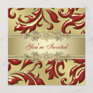 Red Gold Leaf Red Gold Corporate Kerstparty Kaart