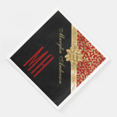 RED & GOLD LEOPARD CHRISTMAS GIFT CUSTOM MONOGRAM SERVET (Hoek)