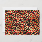 Red Gold Leopard Folie Gem Heart 21st Birthday Kaart (Achterkant)