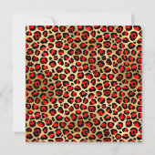 Red Gold Leopard Folie Gem Ribbon 40th Birthday Kaart (Achterkant)