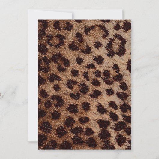 Red Gold Leopard Glam Christmas Tree Party Kaart (Achterkant)