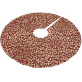 Red Gold Leopard Print Kerstboom Rok (Gekanteld)