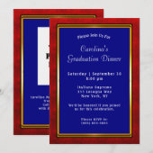 Red Gold Lijst Blue Afstuderen Kaart (Voorkant / Achterkant)