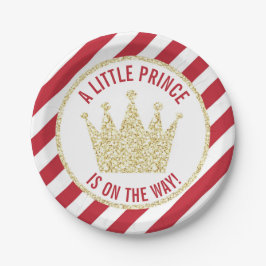Red Gold Little Prince op Way Baby shower Papieren Bordje