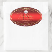 Red Gold Logo Initials Glitter Stars Product Label (Tas)