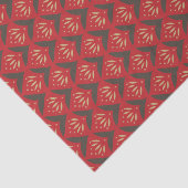 Red gold lotus vintage ethnic pattern tissuepapier (Detail)