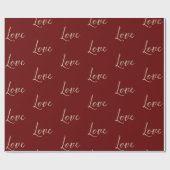 Red Gold Luxe Glitter Love Cadeaupapier (Vlak)