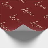 Red Gold Luxe Glitter Love Cadeaupapier (Hoek)