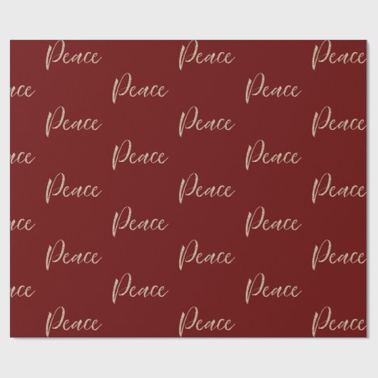 Red Gold Luxe Glitter Peace Cadeaupapier (Vlak)
