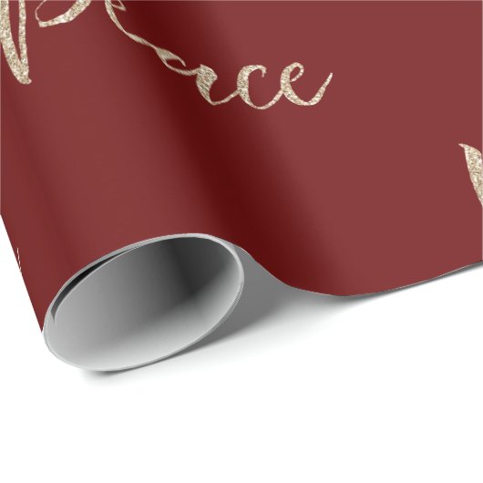 Red Gold Luxe Glitter Peace Cadeaupapier (Rol Hoek)