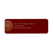 Red Gold Mandala Return Address Labels (Voorkant)