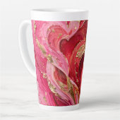 Red & Gold Marble Latte Cup Mok (Linkerhoek)