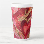 Red & Gold Marble Latte Cup Mok (Voorkant)