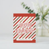 Red Gold Merry-kerstfeestdag Briefkaart (Staand voorkant)