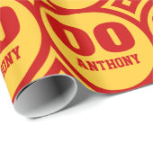 RED GOLD Modern Elk jaar van geboorte Eigen naam A Cadeaupapier (Rol Hoek)