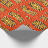 Red Gold Modern Geometric Abstract Diamond Patroon Cadeaupapier (Hoek)