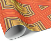 Red Gold Modern Geometric Abstract Diamond Patroon Cadeaupapier (Rol Hoek)