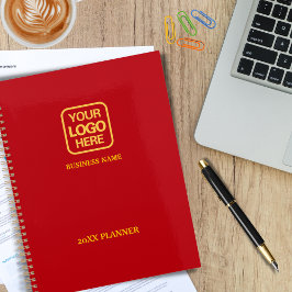 Red Gold Modern Professional Business Logo Planner