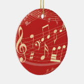 Red Gold Musical kerstversiering op maat Keramisch Ornament (Rechts)