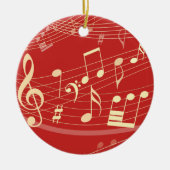 Red Gold Musical kerstversiering op maat Keramisch Ornament (Voorkant)