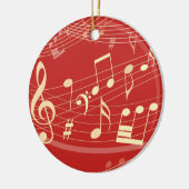 Red Gold Musical kerstversiering op maat Keramisch Ornament (Links)