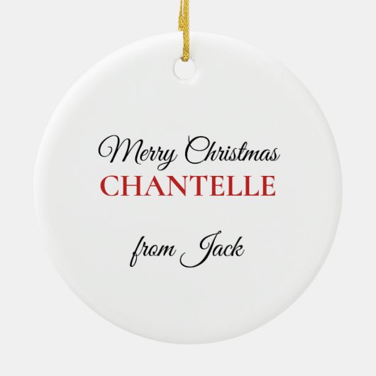 Red Gold Musical kerstversiering op maat Keramisch Ornament (Achterkant)