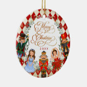 Red Gold Nutcracker Ballet Merry Kerstparty Keramisch Ornament (Rechts)