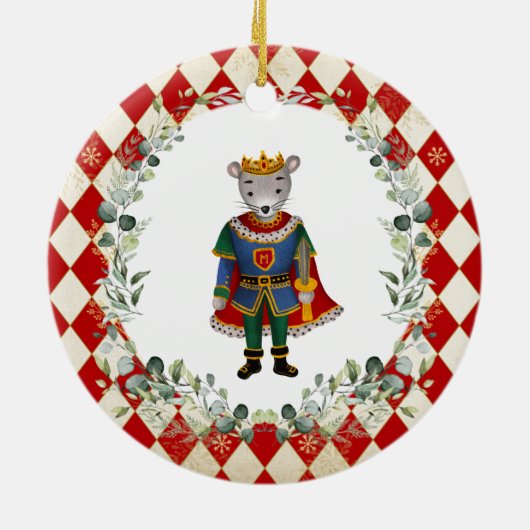 Red Gold Nutcracker Ballet Merry Kerstparty Keramisch Ornament (Achterkant)