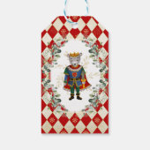 Red Gold Nutcracker Merry Kerstfeestdag Cadeaulabel (Achterkant)