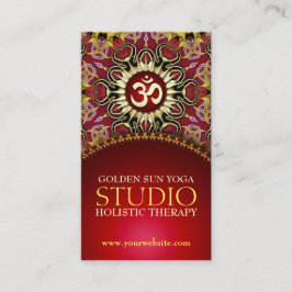 Red Gold OM Heart Yoga Love Visitekaartjes