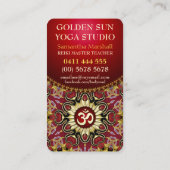 Red Gold OM Heart Yoga Love Visitekaartjes (Achterkant)