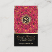 Red+Gold Om Shanti Yoga Wellbeing Visitekaartje (Achterkant)