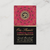 Red+Gold Om Shanti Yoga Wellbeing Visitekaartje (Voorkant)