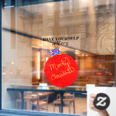 Red Gold Ornament Ball Merry kerst Raamsticker (Cafe Raam)