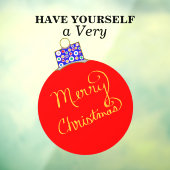 Red Gold Ornament Ball Merry kerst Raamsticker (Vel 3)