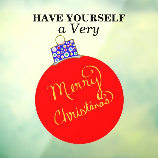 Red Gold Ornament Ball Merry kerst Raamsticker (Vel 3)