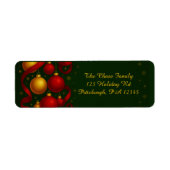 Red & Gold Ornament return address Etiket (Voorkant)