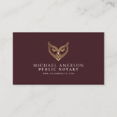 Red Gold Owl Minimal Notary Loan Signing Agent Visitekaartje (Voorkant)