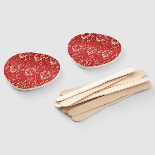 Red Gold Paisley Bandana Pattern Handwaaier (Niet-gemonteerd)