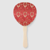 Red Gold Paisley Bandana Pattern Handwaaier (Voorkant)