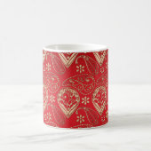 Red Gold Paisley Bandana Pattern Koffiemok (Center)