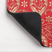 Red Gold Paisley Bandana Pattern Muismat (Hoek)