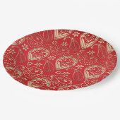 Red Gold Paisley Bandana Pattern Papieren Bordje (Gekanteld)