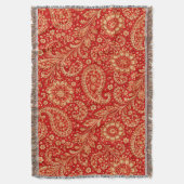 Red & Gold Paisley Pattern Throw - Room Design  Deken (Voorkant Verticaal)