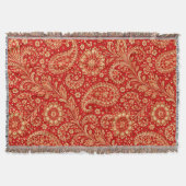 Red & Gold Paisley Pattern Throw - Room Design  Deken (Voorkant)